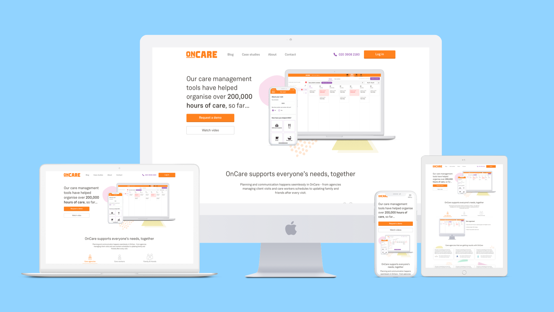 OnCare, website redesign